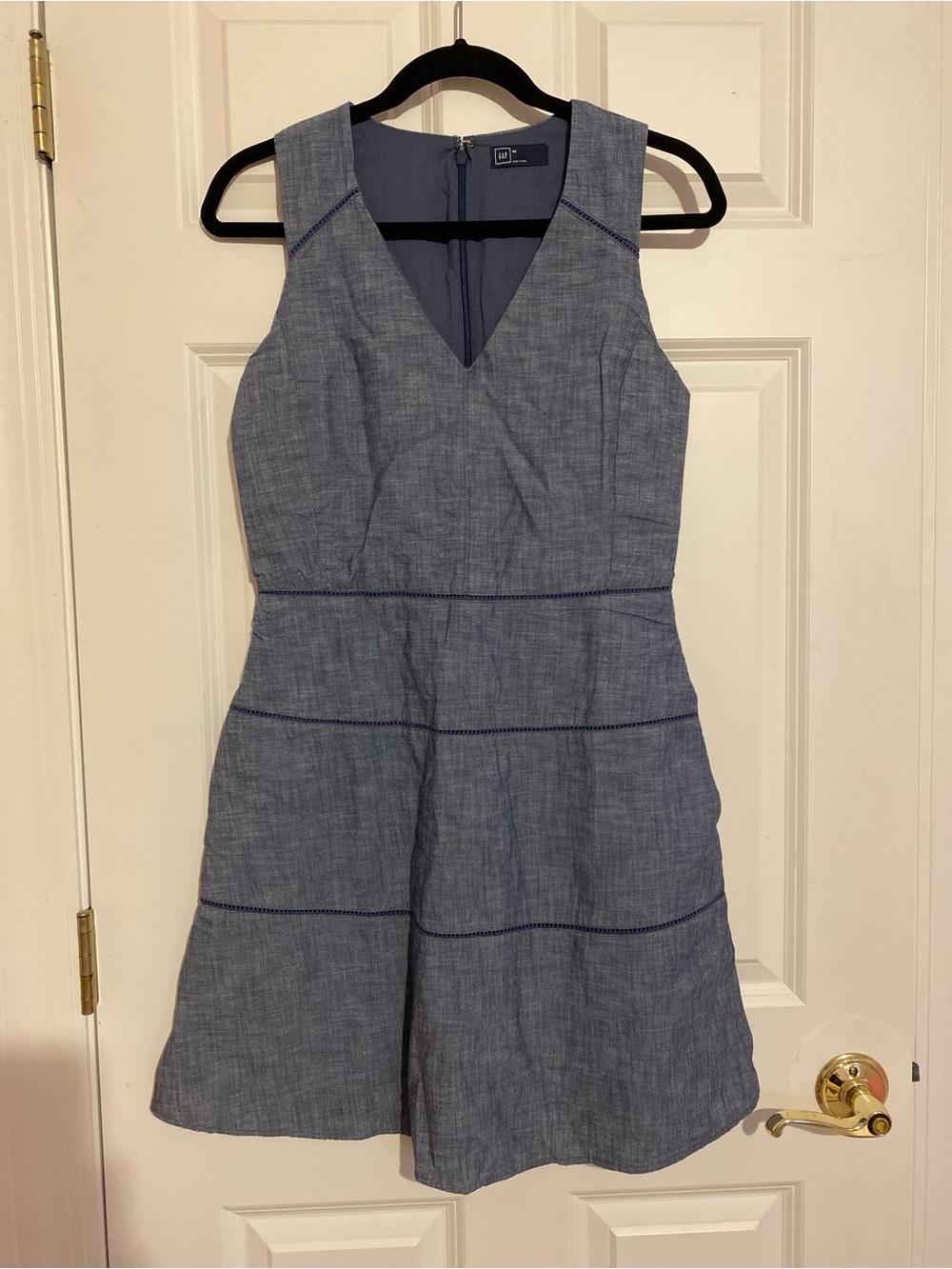 GAP heather dark blue gray sleeveless knee length dress size 2